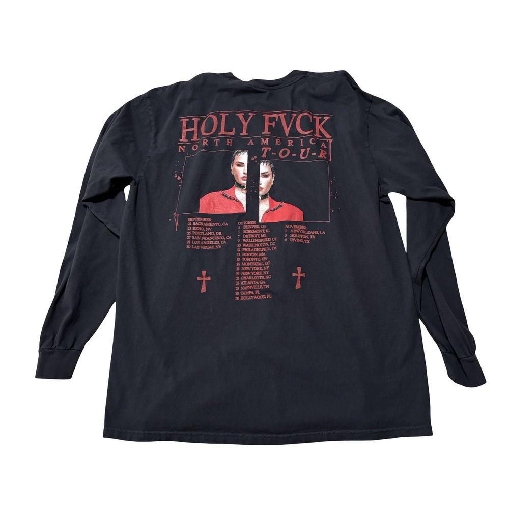 Demi Lovato Holy Fvck 2022 Tour Concert Long Sleeve Shirt Size XL 23.5 x 30